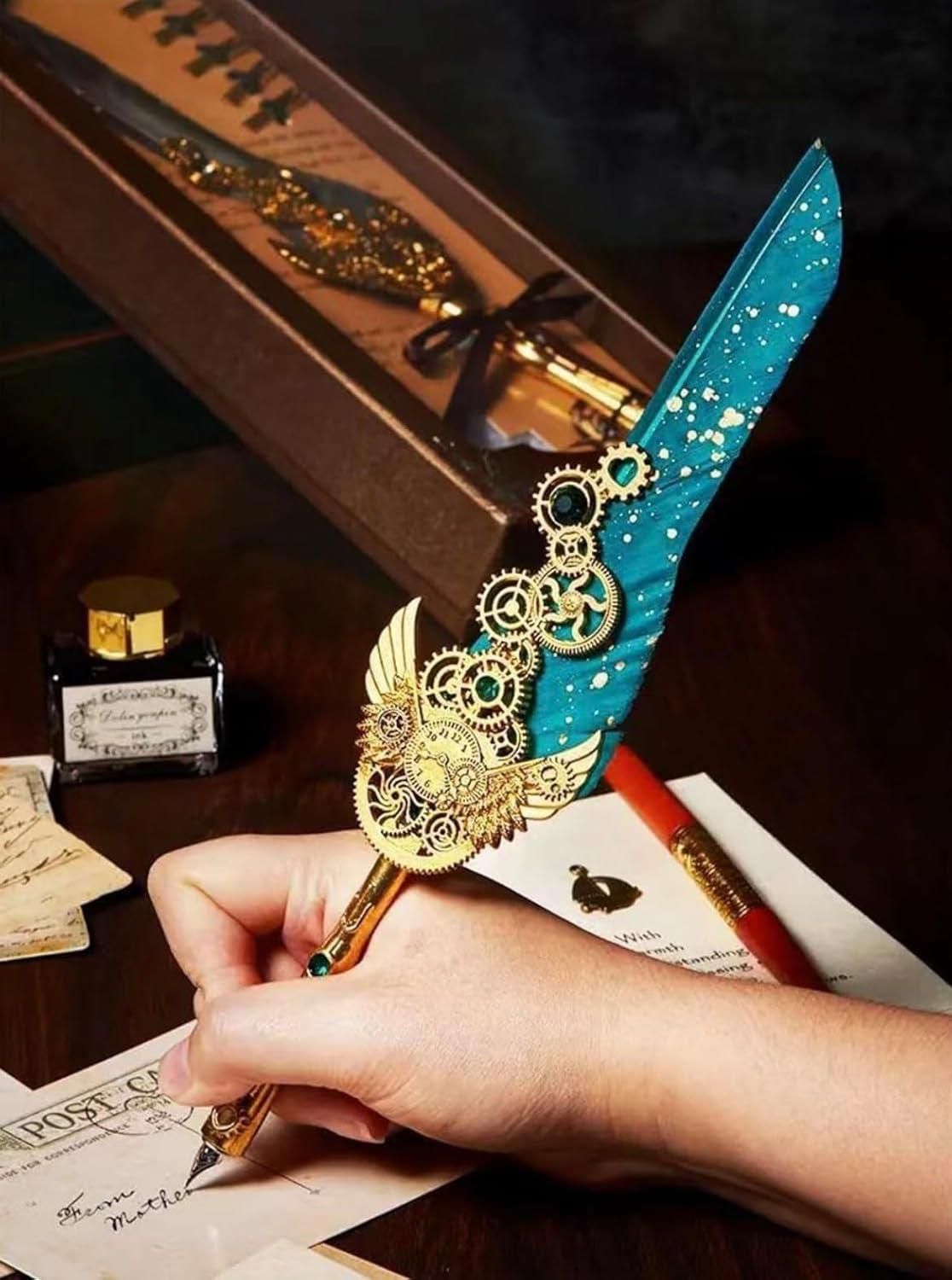 Quill Feather Pen and Ink Set